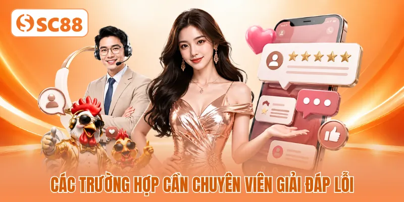 Các trường hợp cần chuyên viên giải đáp lỗi Các trường hợp cần chuyên viên giải đáp lỗi